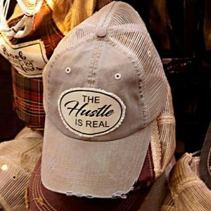 New The Hustle is Real vintage style Trucker Hat